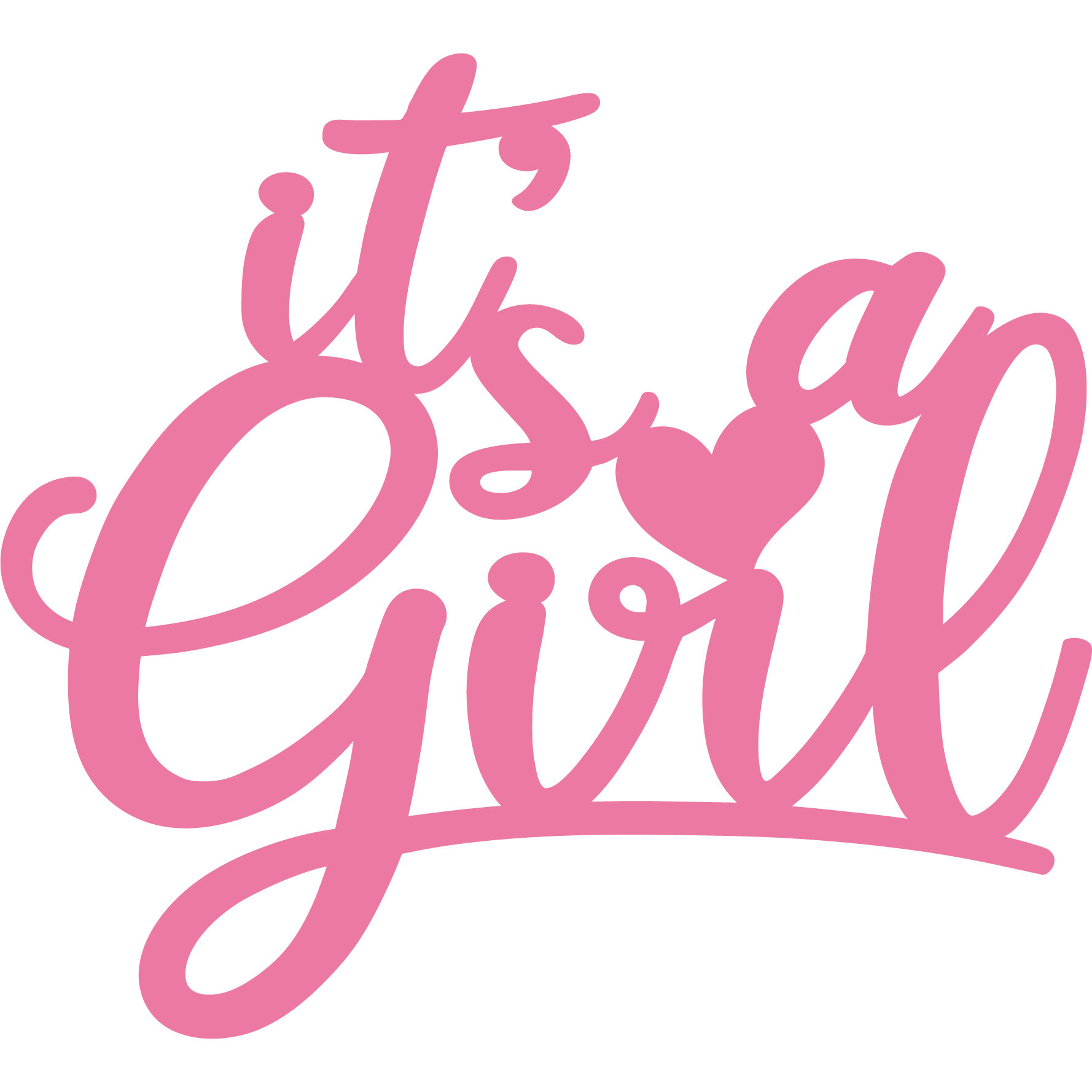 Shop For Pink It's a Girl Script Word Wood Cutout at Michelle's aDOORable Creations