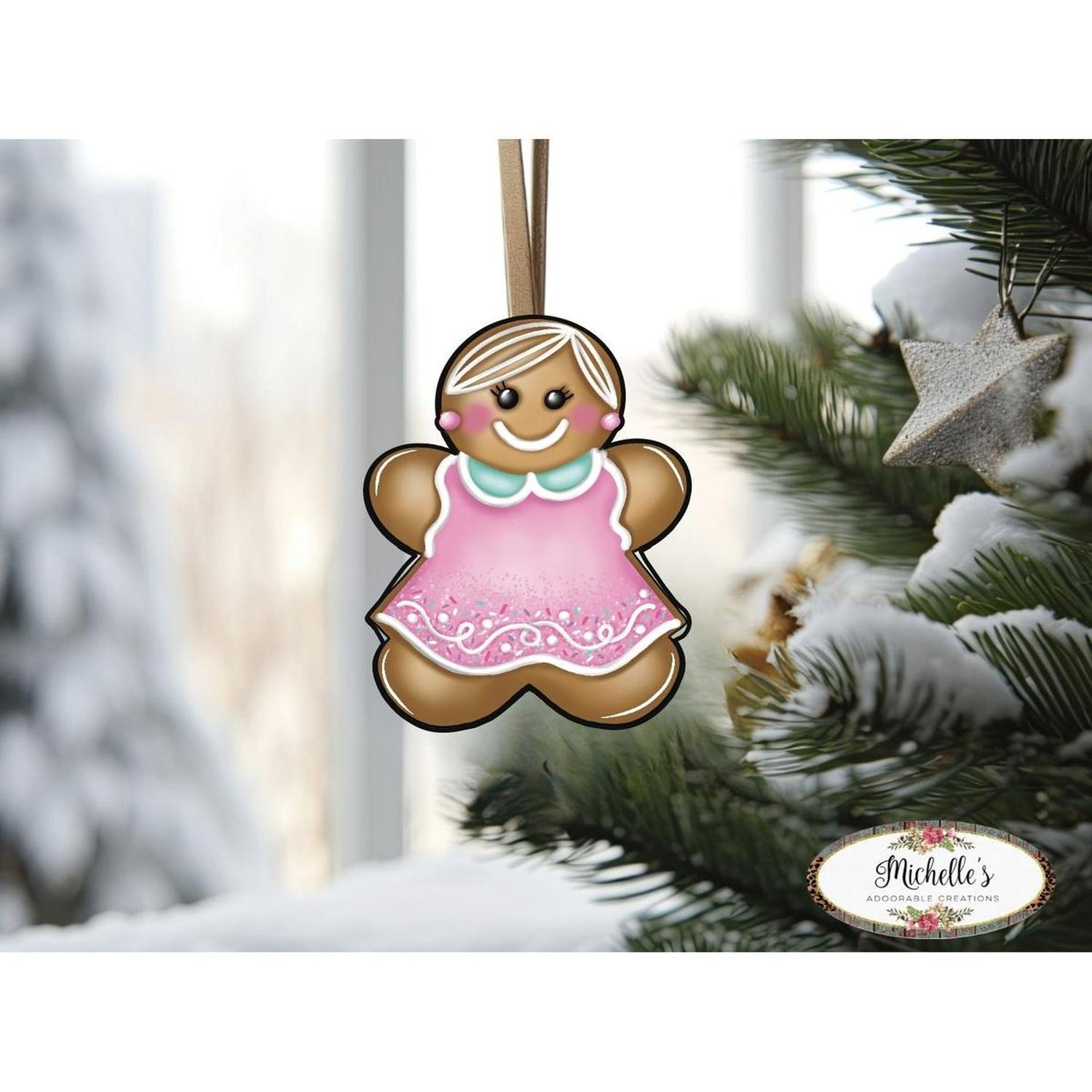 Shop For Pink Mint Gingerbread Girl Sign GBG4 - Wreath Enhancement at Michelle's aDOORable Creations