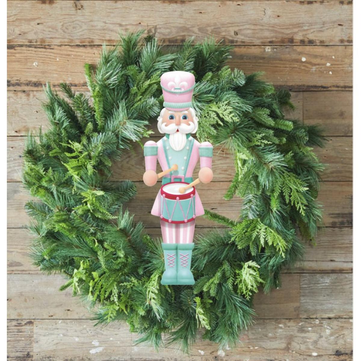 Shop For Pink Mint Green Nutcracker Sign - Wreath Enhancement at Michelle's aDOORable Creations