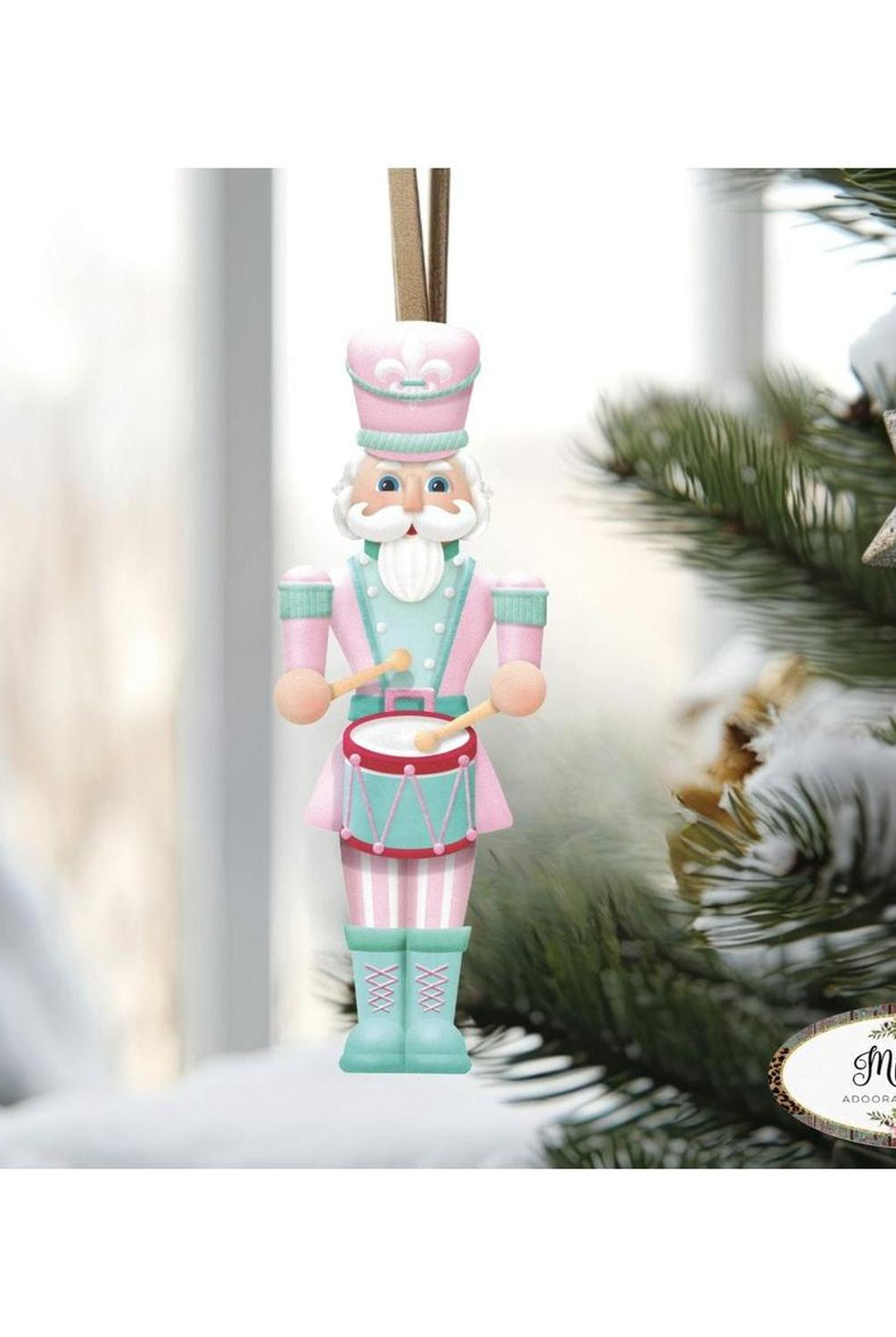Pink Mint Green Nutcracker Sign - Wreath Enhancement