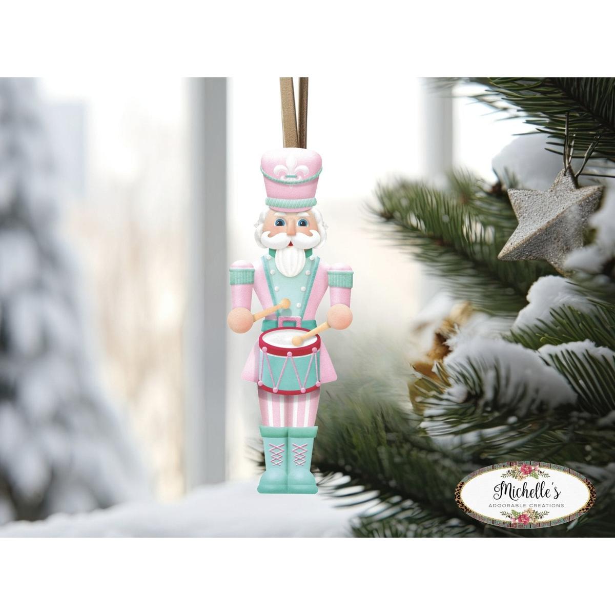 Shop For Pink Mint Green Nutcracker Sign - Wreath Enhancement at Michelle's aDOORable Creations