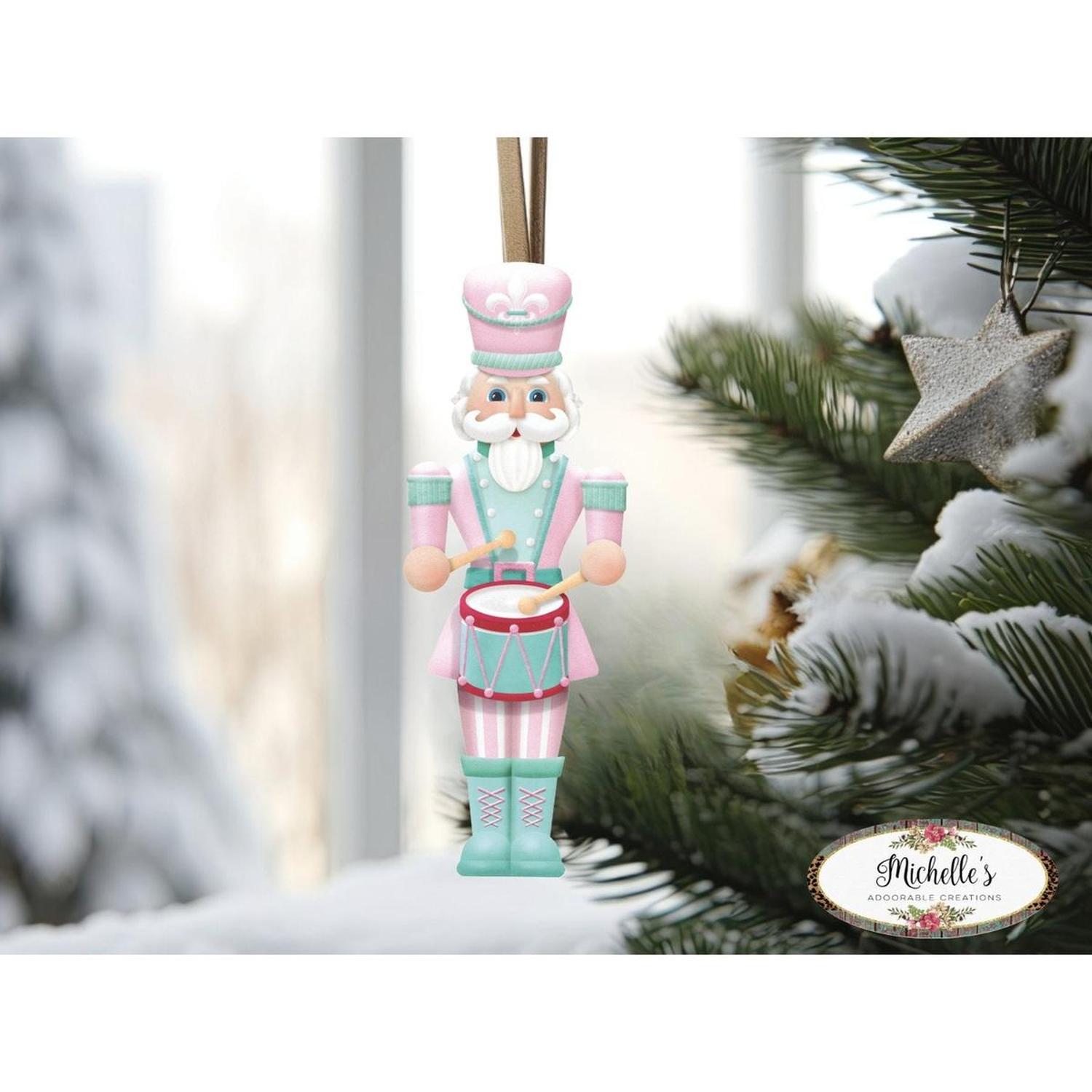 Shop For Pink Mint Green Nutcracker Sign - Wreath Enhancement at Michelle's aDOORable Creations