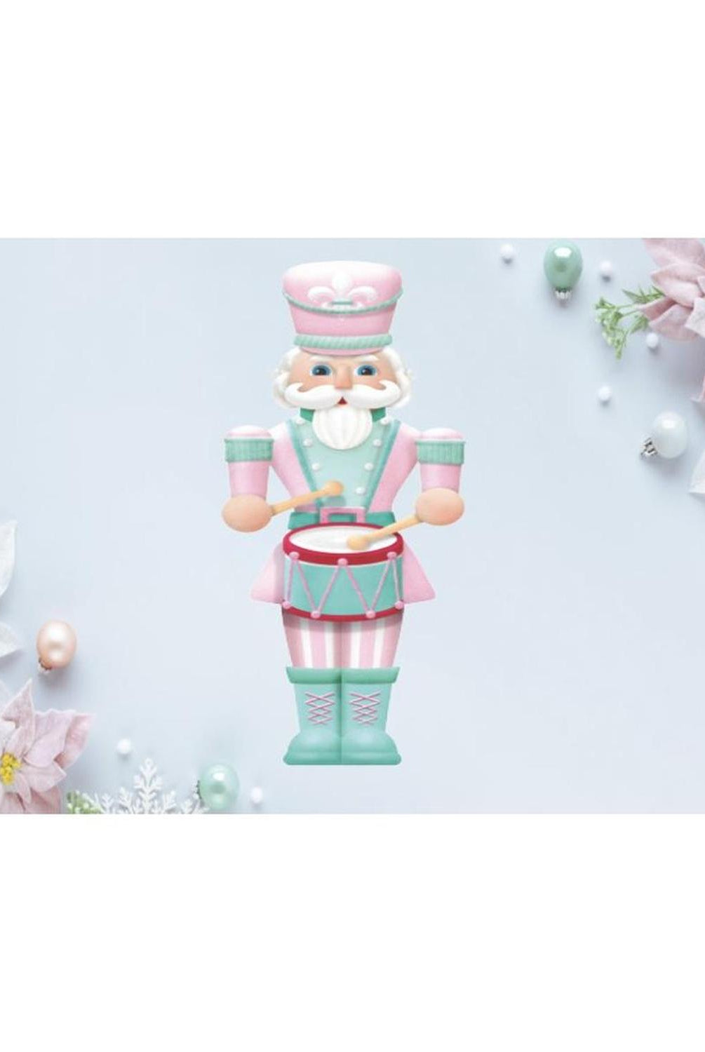 Pink Mint Green Nutcracker Sign - Wreath Enhancement