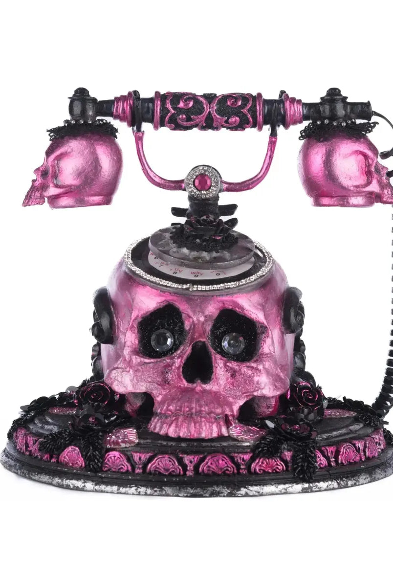 Shop For Pink Panic Possession Skull and Roses Phone Tabletop at Michelle's aDOORable Creations