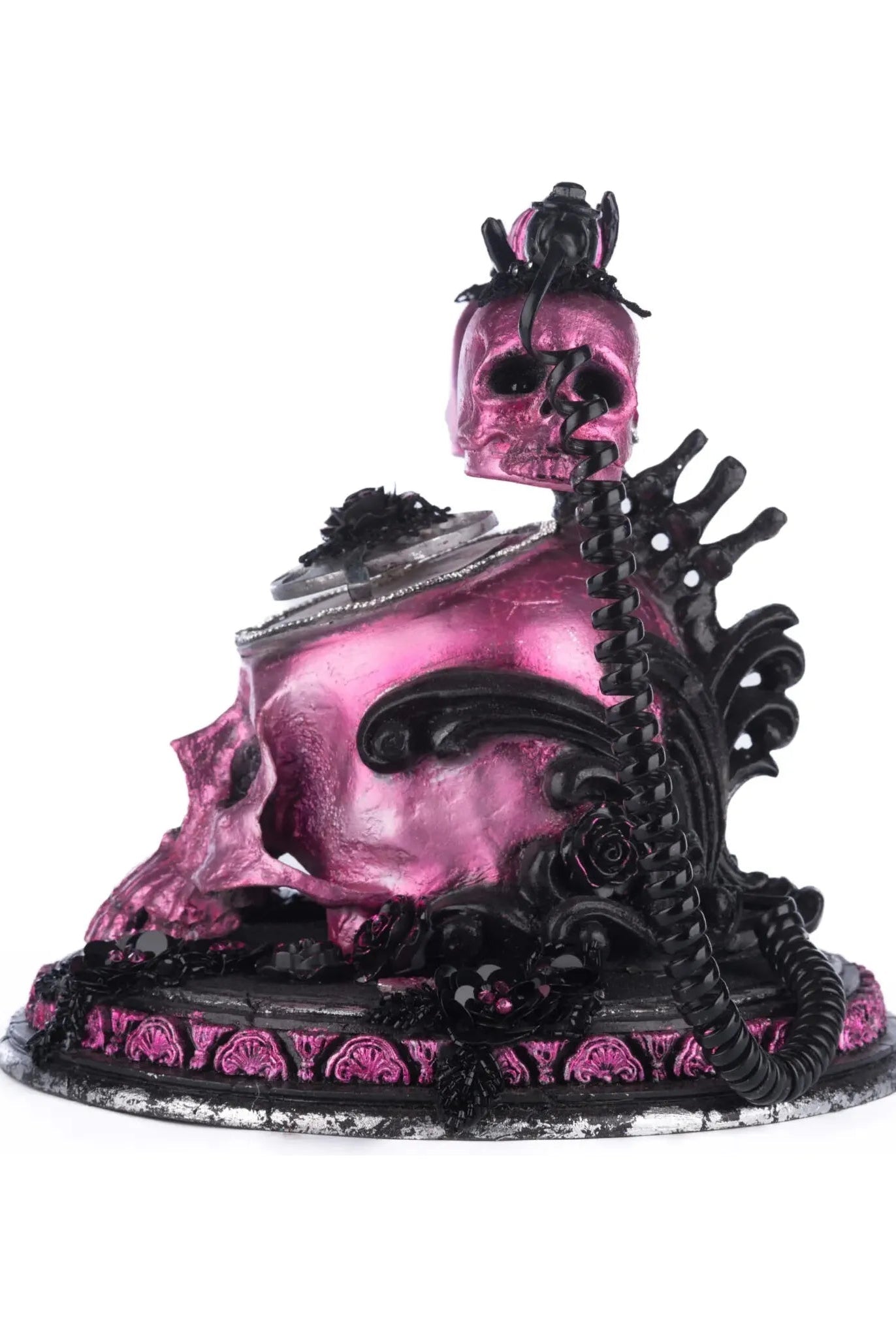 Shop For Pink Panic Possession Skull and Roses Phone Tabletop at Michelle's aDOORable Creations