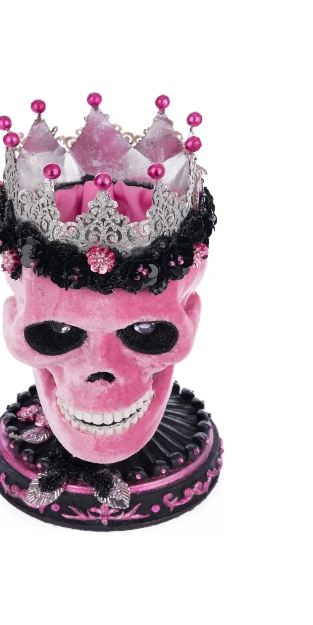 Pink Panic Skull Trinket Box - Michelle's aDOORable Creations - Halloween Decor
