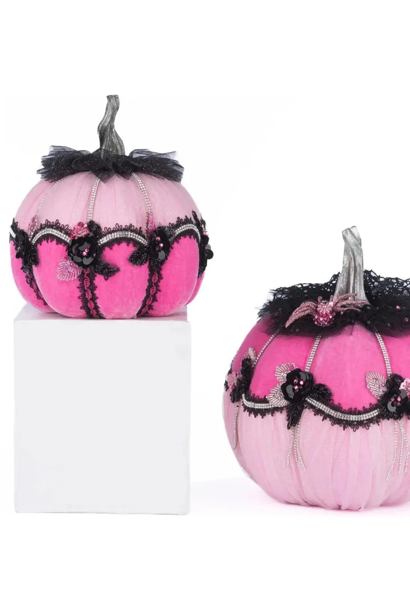 Shop For Pink Passion Floral Pumpkins (Set of 2) at Michelle's aDOORable Creations