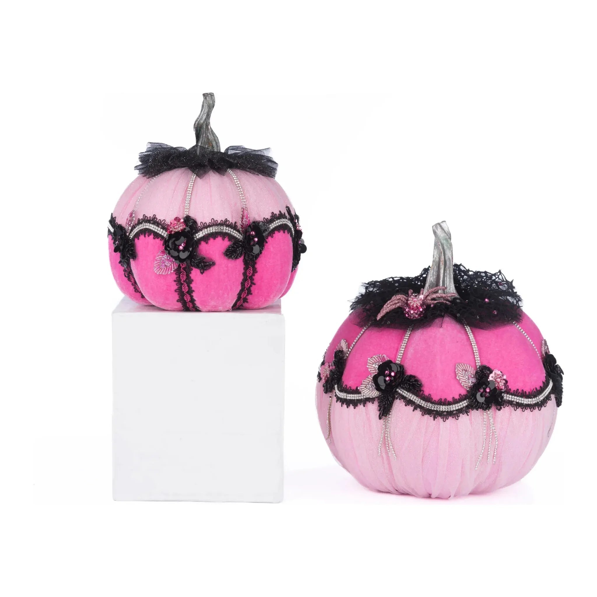 Shop For Pink Passion Floral Pumpkins (Set of 2) at Michelle's aDOORable Creations