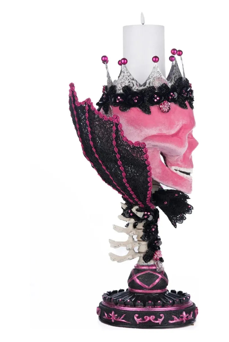 Shop For Pink Passion Skull Pillar Candle Holder at Michelle's aDOORable Creations