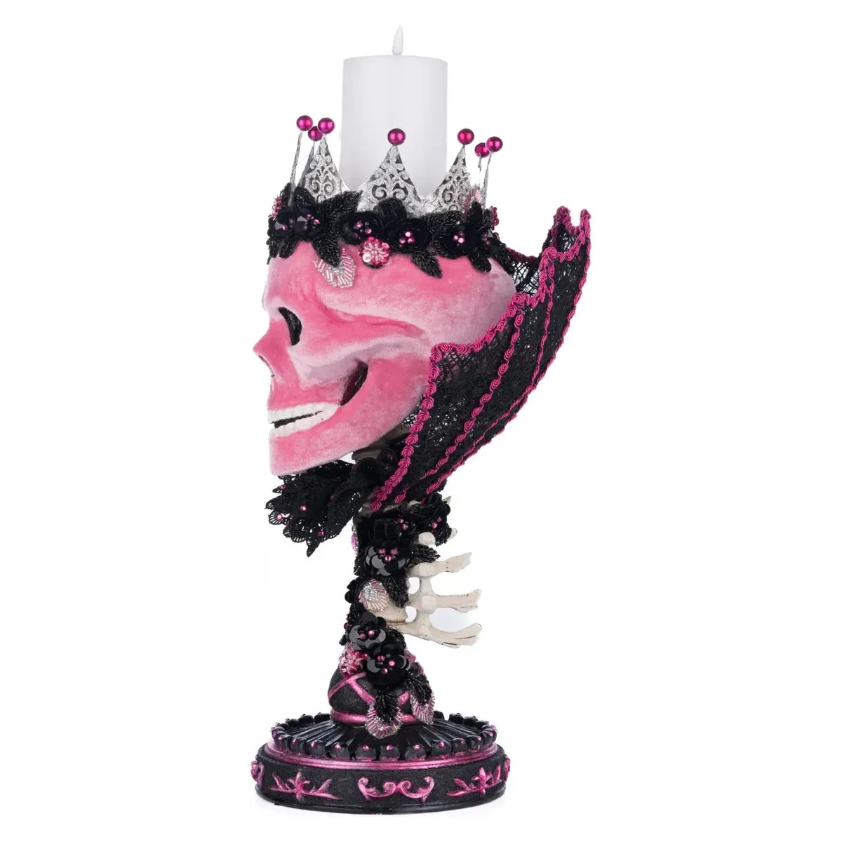 Shop For Pink Passion Skull Pillar Candle Holder at Michelle's aDOORable Creations