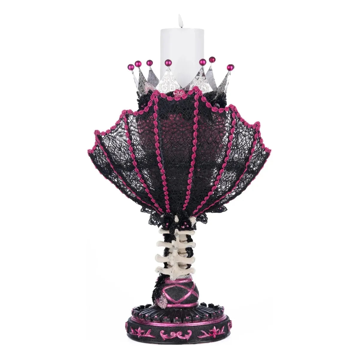Shop For Pink Passion Skull Pillar Candle Holder at Michelle's aDOORable Creations