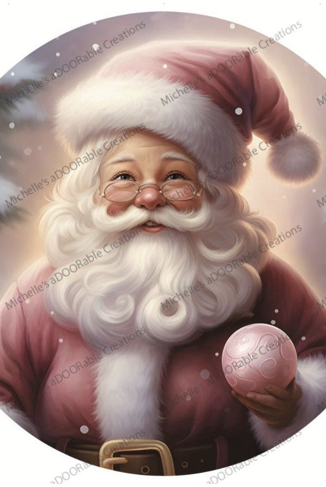 Shop For Pink Santa Claus Christmas Tree Sign - Wreath Enhancement at Michelle's aDOORable Creations