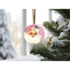Shop For Pink Snowflakes Vintage Santa Christmas Sign - Wreath Enhancement at Michelle's aDOORable Creations