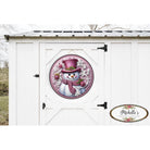 Shop For Pink Snowman Top Hat Round Sign - Wreath Enhancement at Michelle's aDOORable Creations