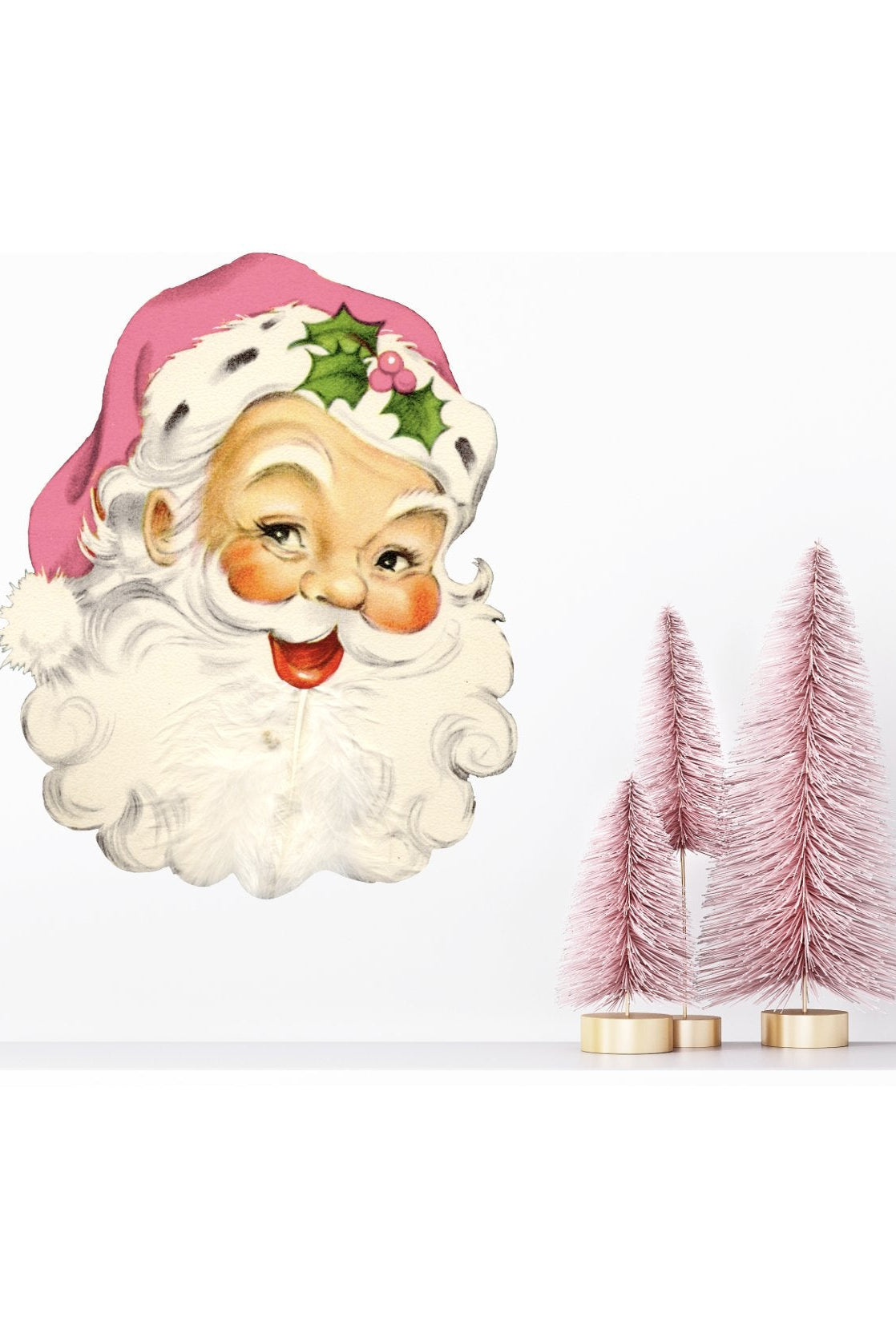 Shop For Pink Vintage Santa Face Sign SF1 - Wreath Enhancement at Michelle's aDOORable Creations