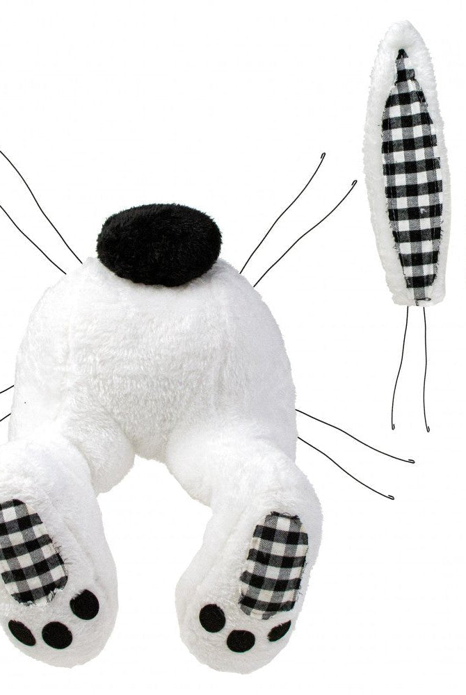 Shop For Plush Bunny Wreath Accent: Black & White at Michelle's aDOORable Creations