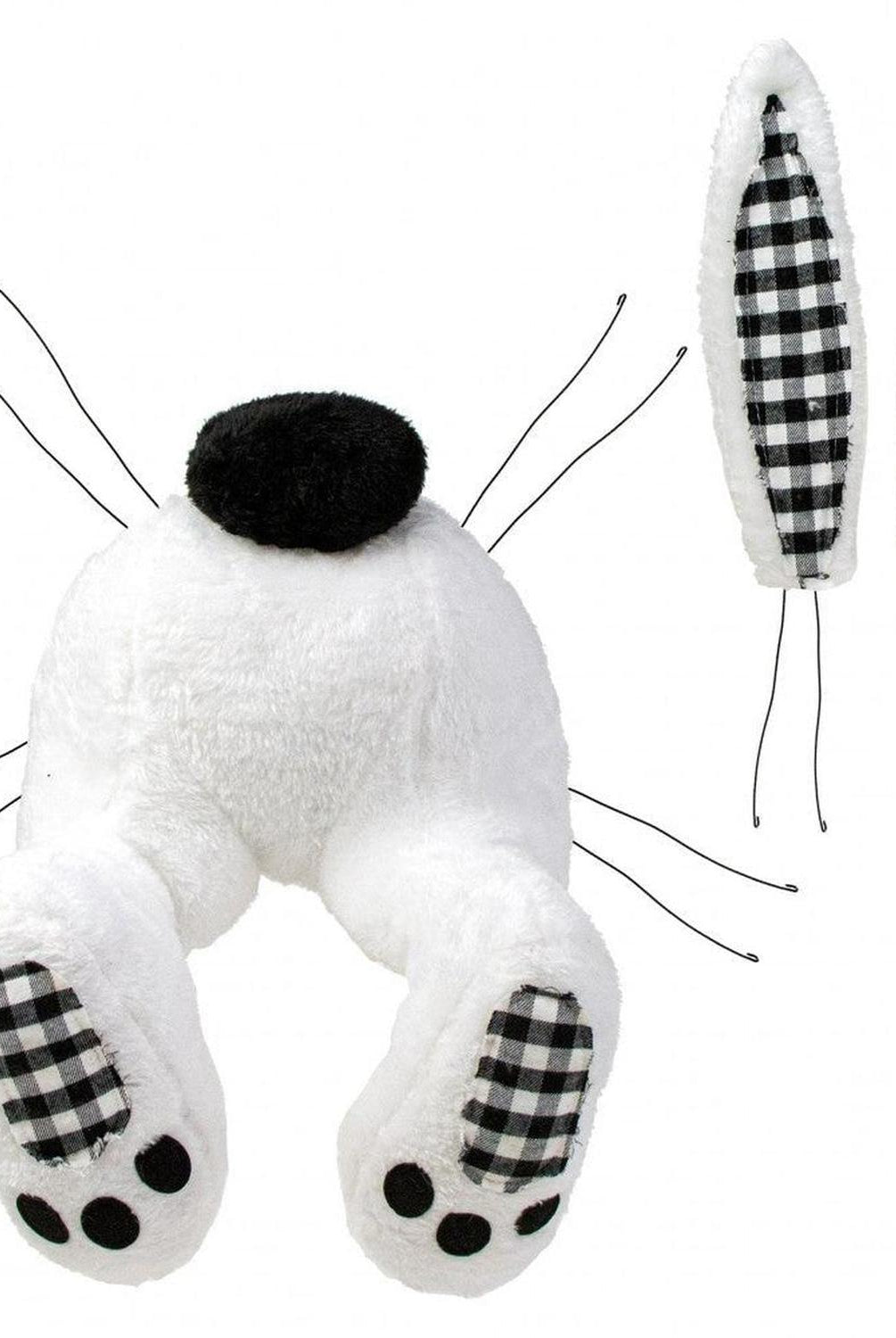 Shop For Plush Bunny Wreath Accent: Black & White at Michelle's aDOORable Creations