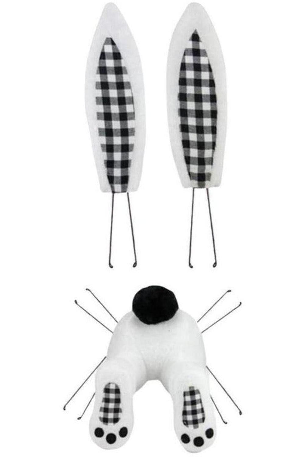 Shop For Plush Bunny Wreath Accent: Black & White at Michelle's aDOORable Creations