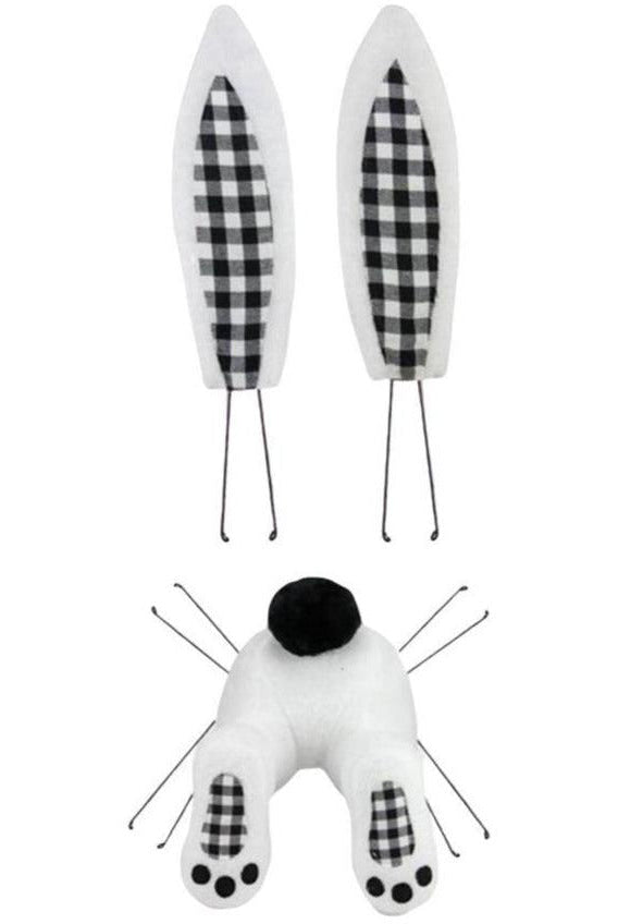 Shop For Plush Bunny Wreath Accent: Black & White at Michelle's aDOORable Creations