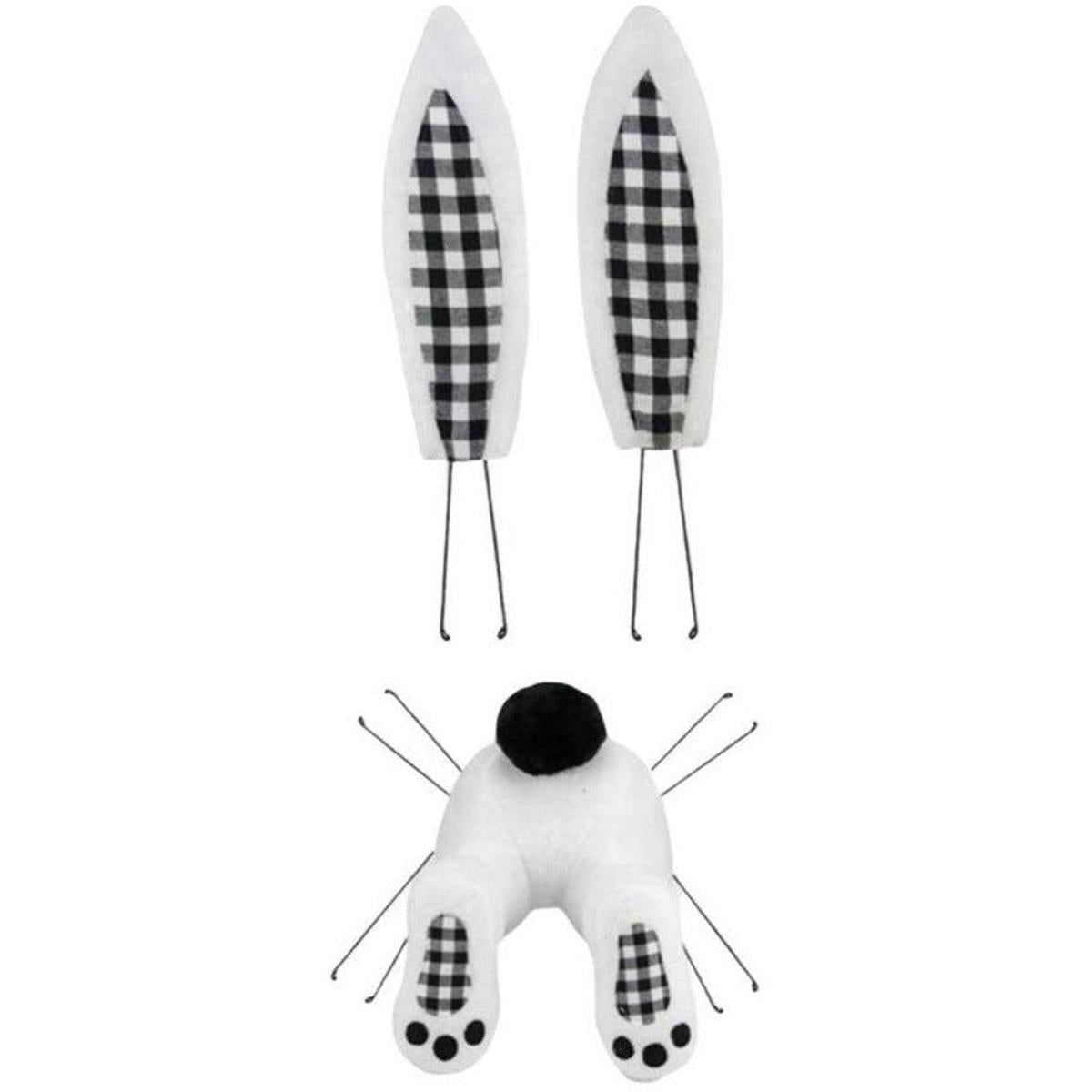 Shop For Plush Bunny Wreath Accent: Black & White at Michelle's aDOORable Creations