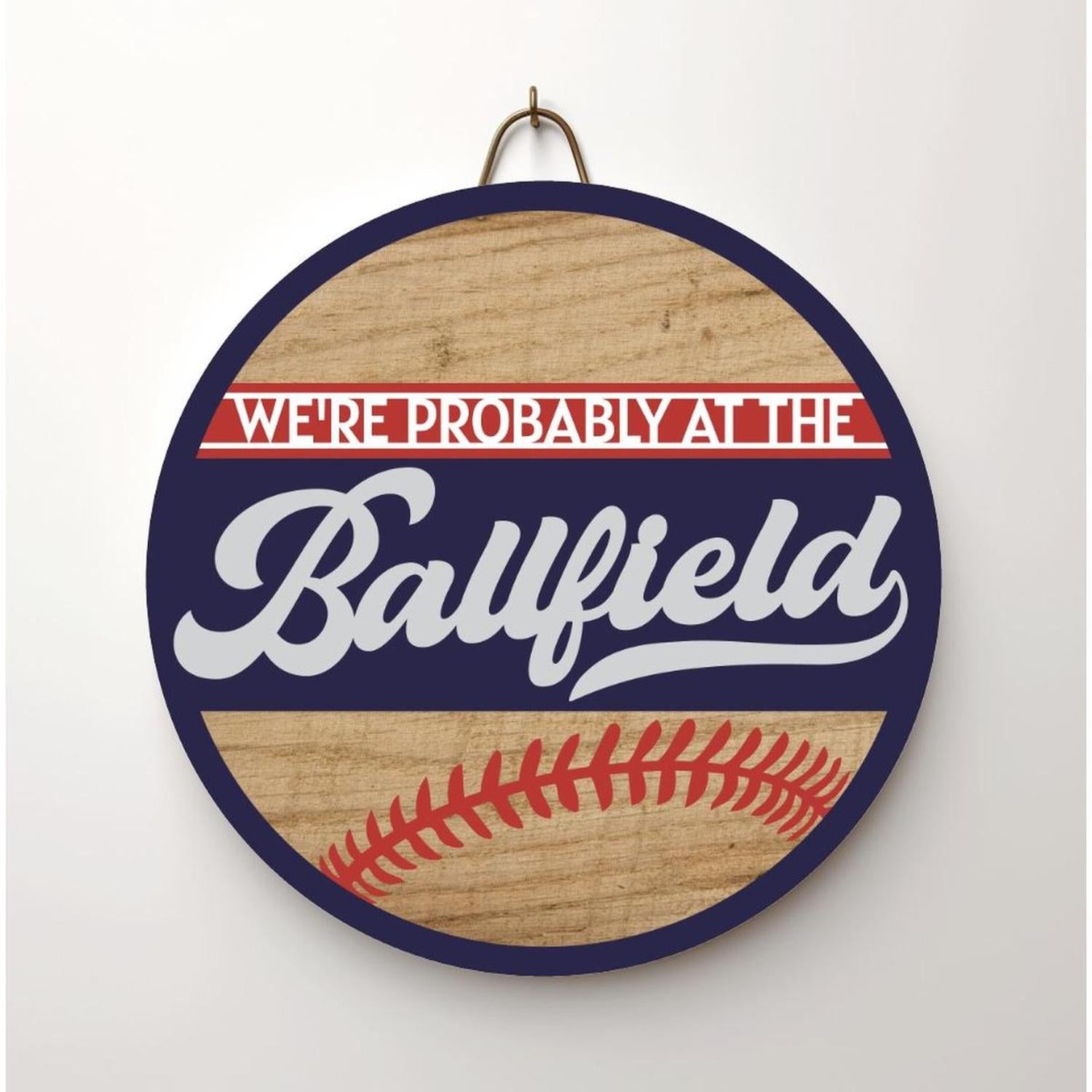 Shop For Probably at The Ballfield Baseball Sign - Wreath Enhancement at Michelle's aDOORable Creations