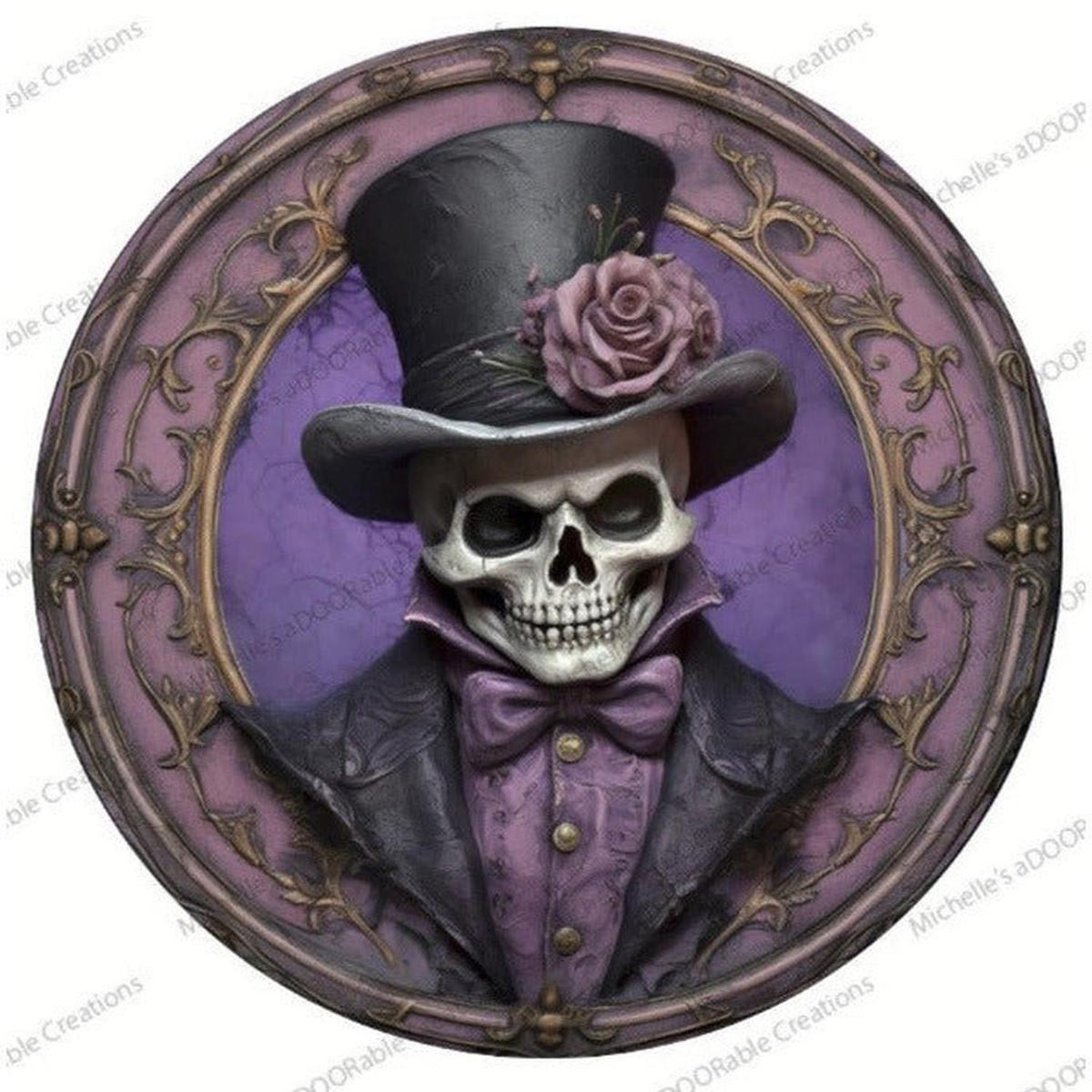 Shop For Purple Groom Skeleton 3D Sign - Wreath Enhancement at Michelle's aDOORable Creations
