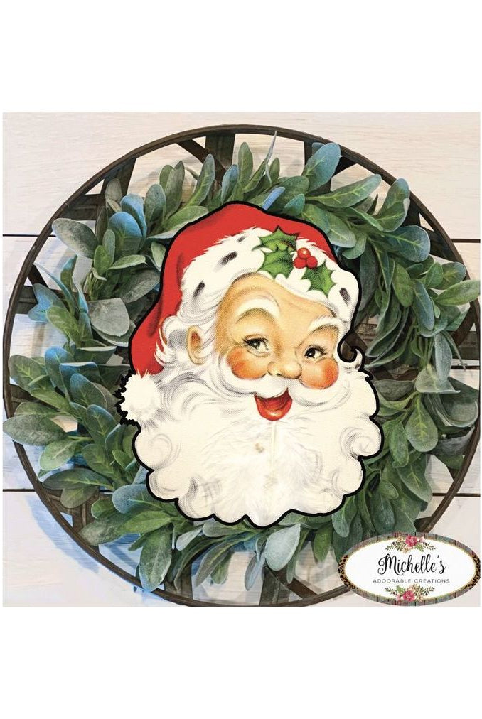 Shop For Red Vintage Santa Face Sign SF1 - Wreath Enhancement at Michelle's aDOORable Creations