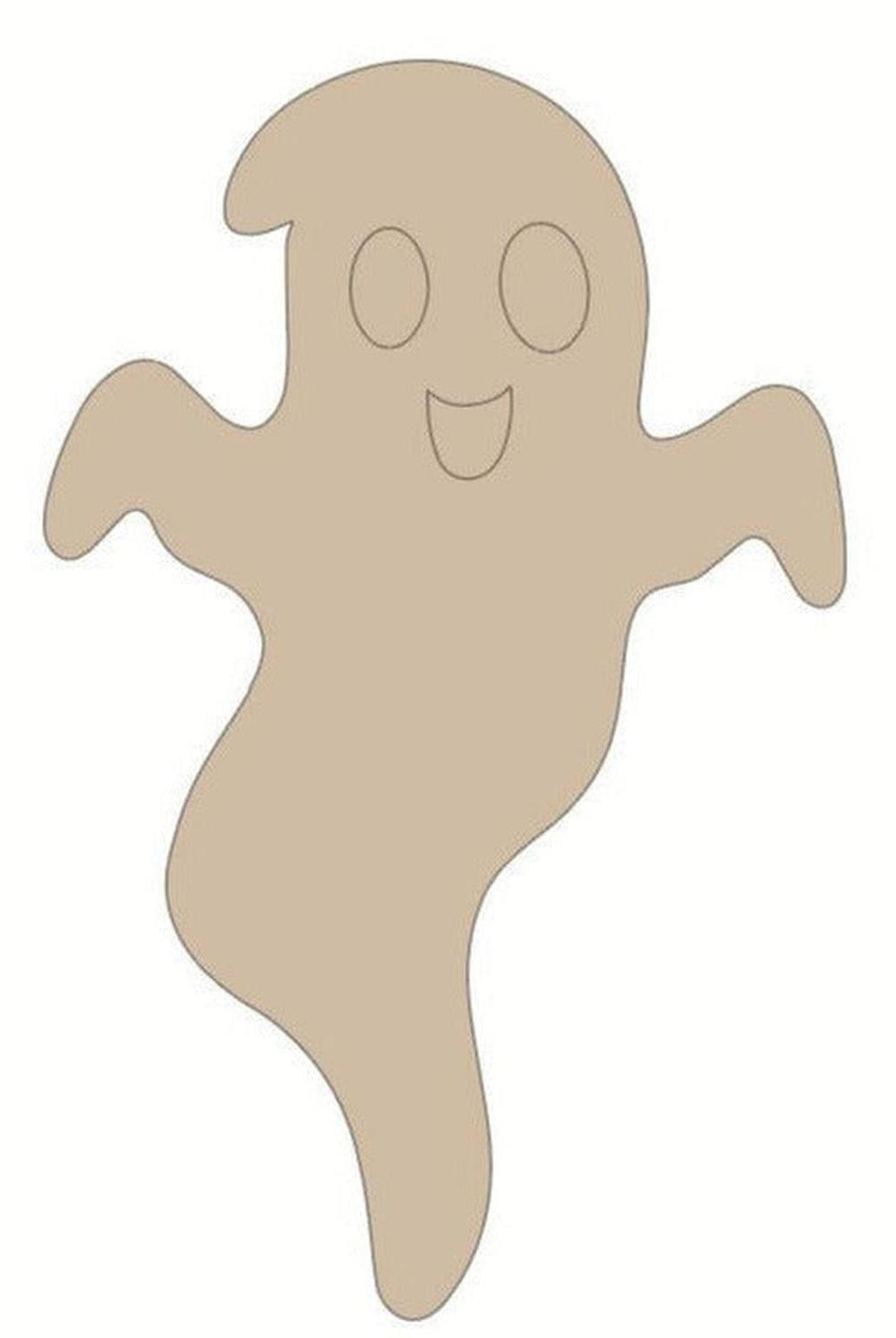 Smiling Halloween Ghost Unfinished Wood Cutout