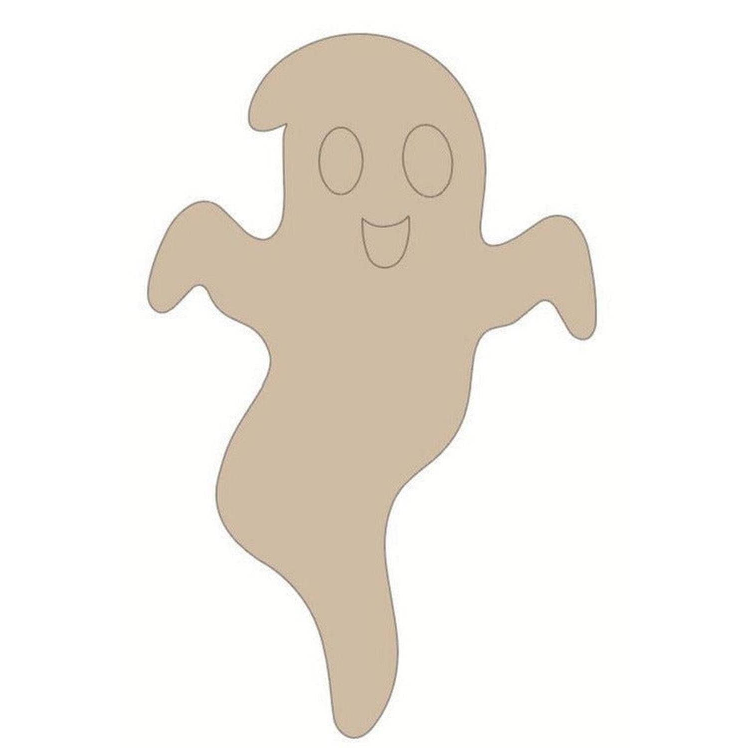 Shop For Smiling Halloween Ghost Wood Cutout - Unfinished Wood at Michelle's aDOORable Creations