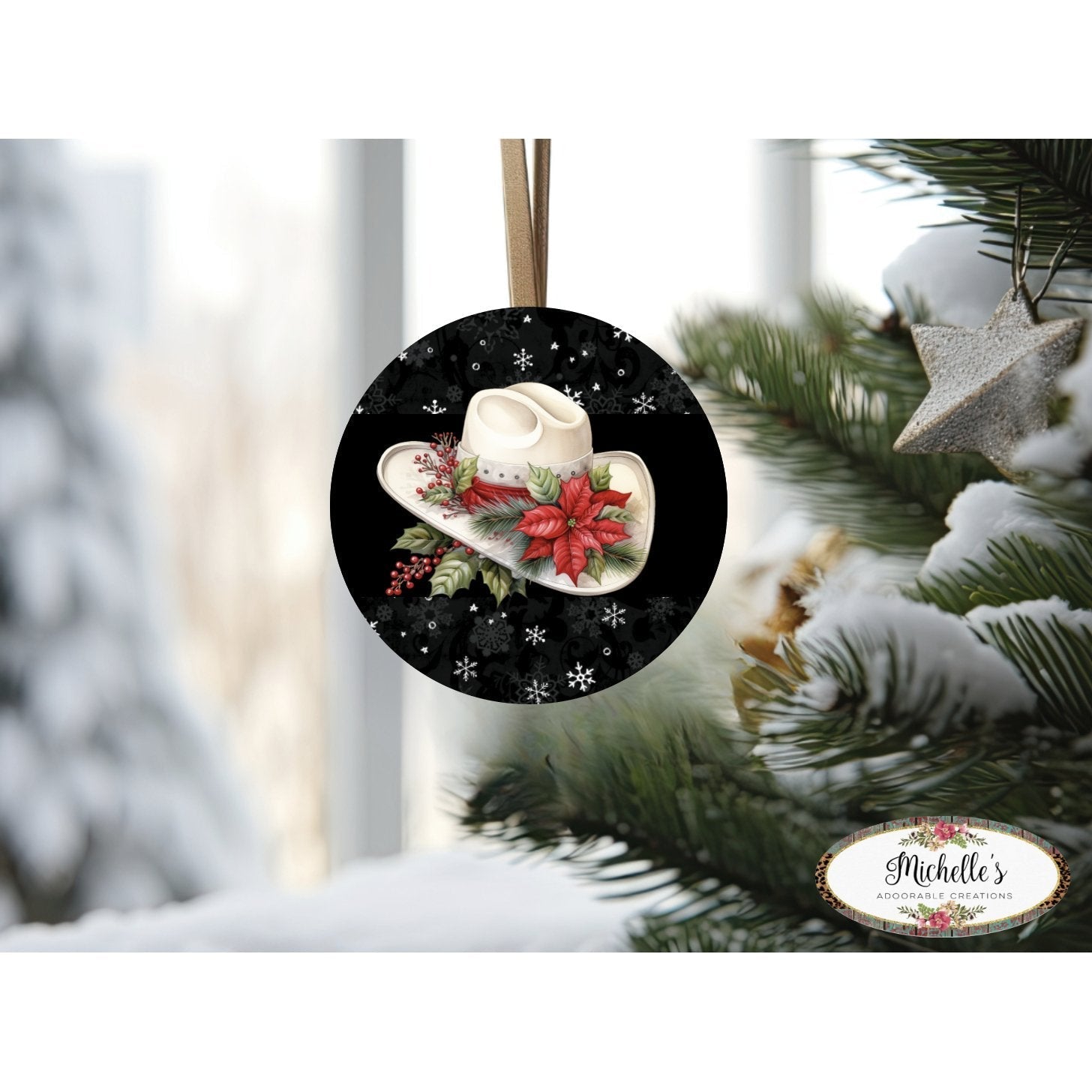 Shop For Snowflake Christmas Hat Sign - Wreath Enhancement at Michelle's aDOORable Creations