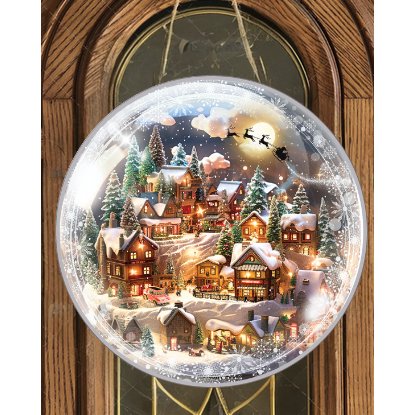 Shop For Snowglobe Sleigh Round Sign - Wreath Enhancement at Michelle's aDOORable Creations