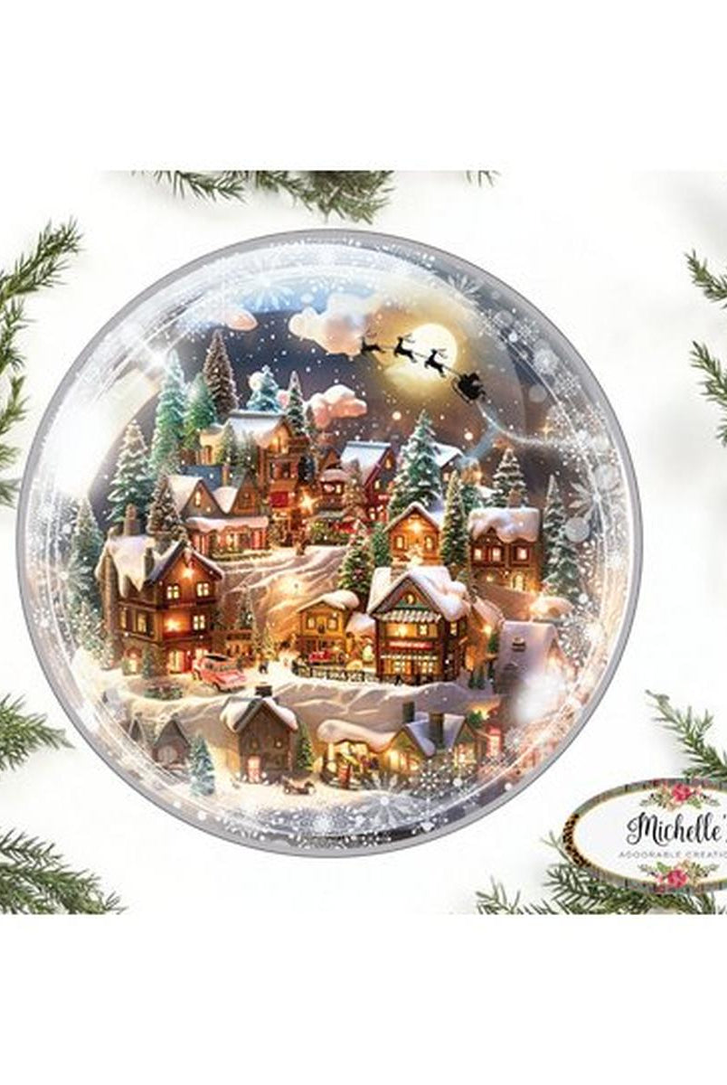 Shop For Snowglobe Sleigh Round Sign - Wreath Enhancement at Michelle's aDOORable Creations