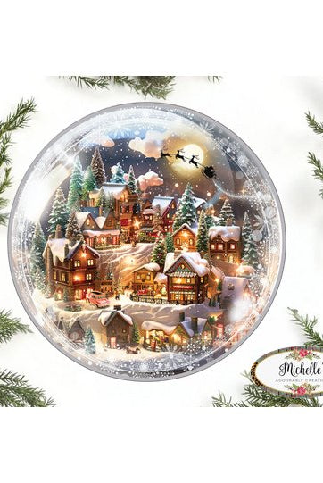 Shop For Snowglobe Sleigh Round Sign - Wreath Enhancement at Michelle's aDOORable Creations