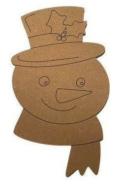 Snowman with Scarf Door Hanger Unfinished Wood Cutout - Michelle's aDOORable Creations - Unfinished Wood Cutouts