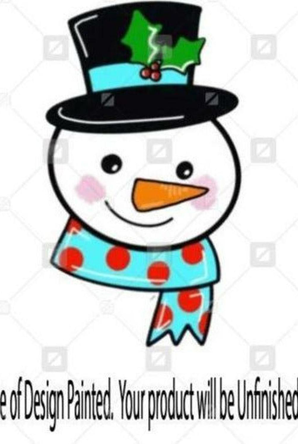 Snowman with Scarf Door Hanger Unfinished Wood Cutout