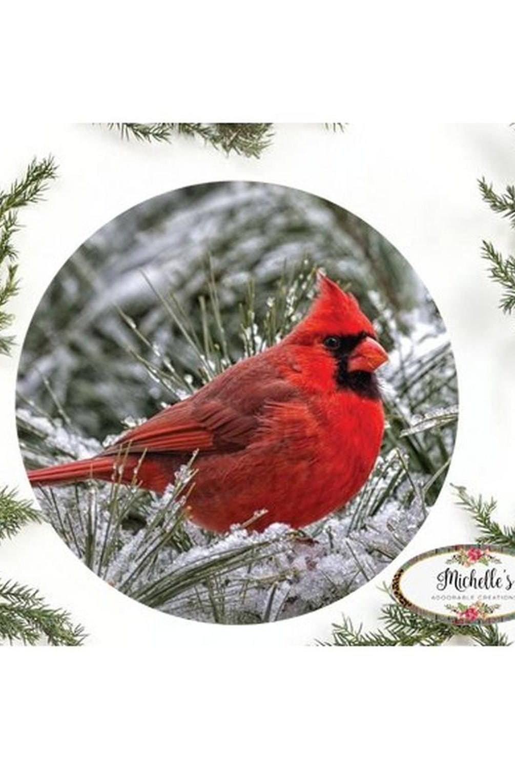 Snowy Branch Cardinal Bird Sign