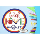 Shop For Teach Love Inspire Round Sign - Wreath Enhancement at Michelle's aDOORable Creations