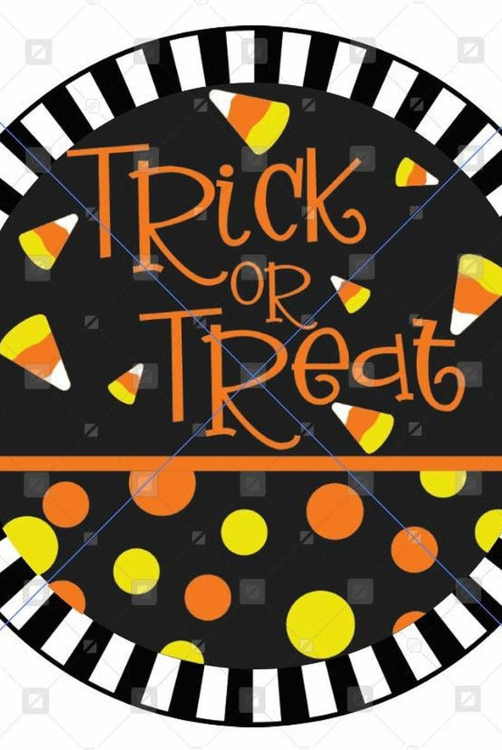 Trick or Treat Candy Corn Stripe Edge Sign