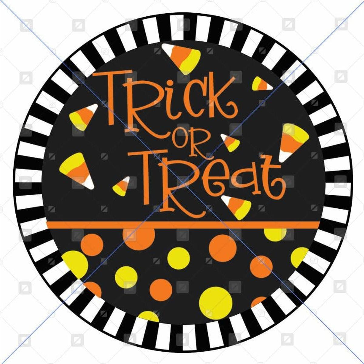 Shop For Trick or Treat Candy Corn Stripe Edge Sign at Michelle's aDOORable Creations