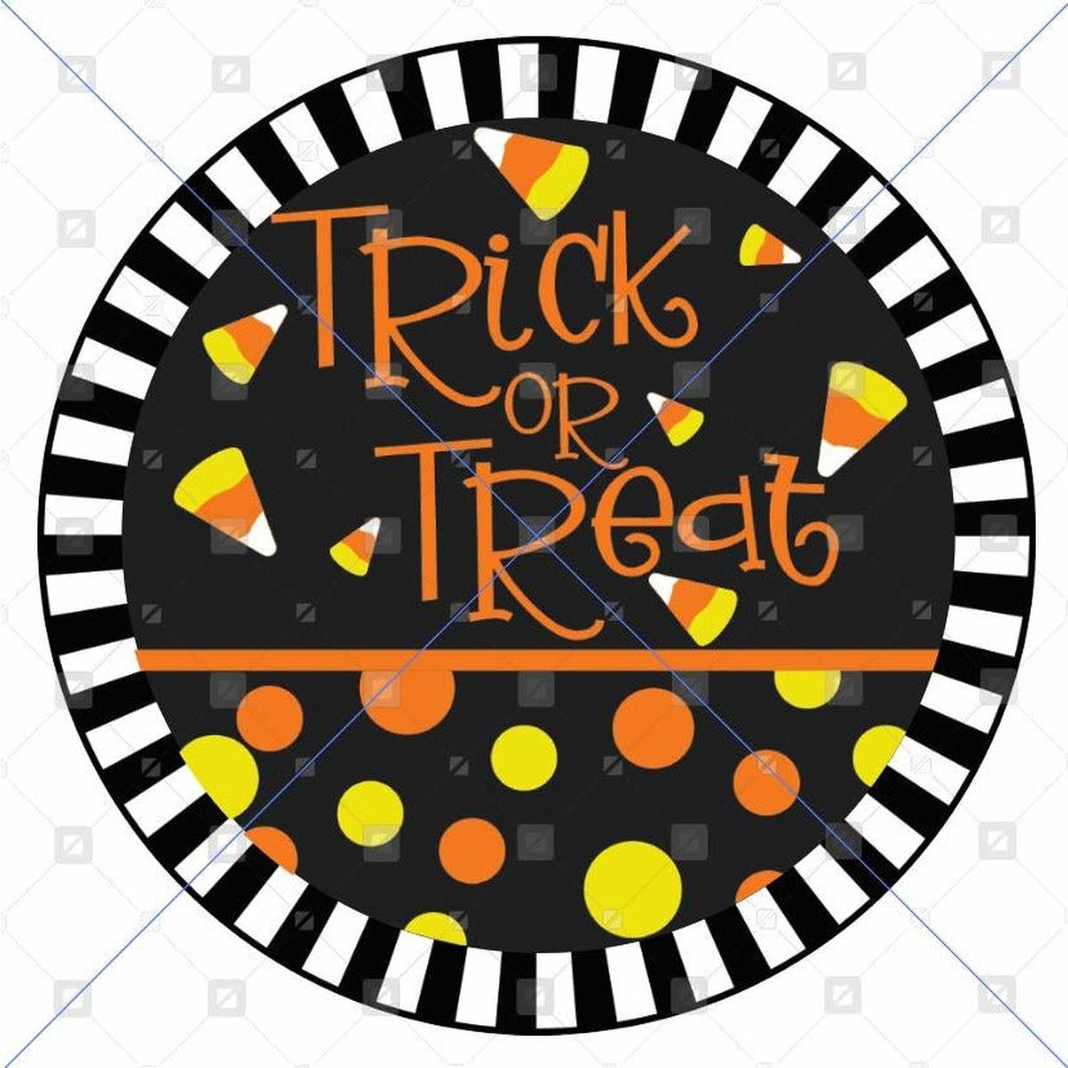 Shop For Trick or Treat Candy Corn Stripe Edge Sign at Michelle's aDOORable Creations
