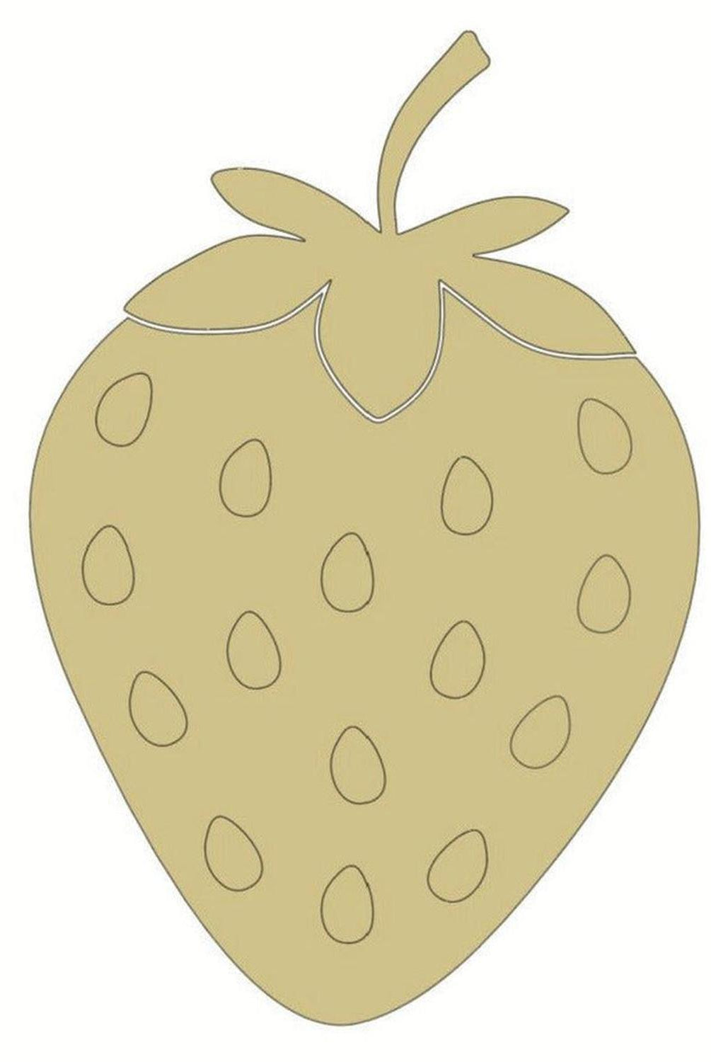 Unpainted MDF Strawberry with Lines Cutout