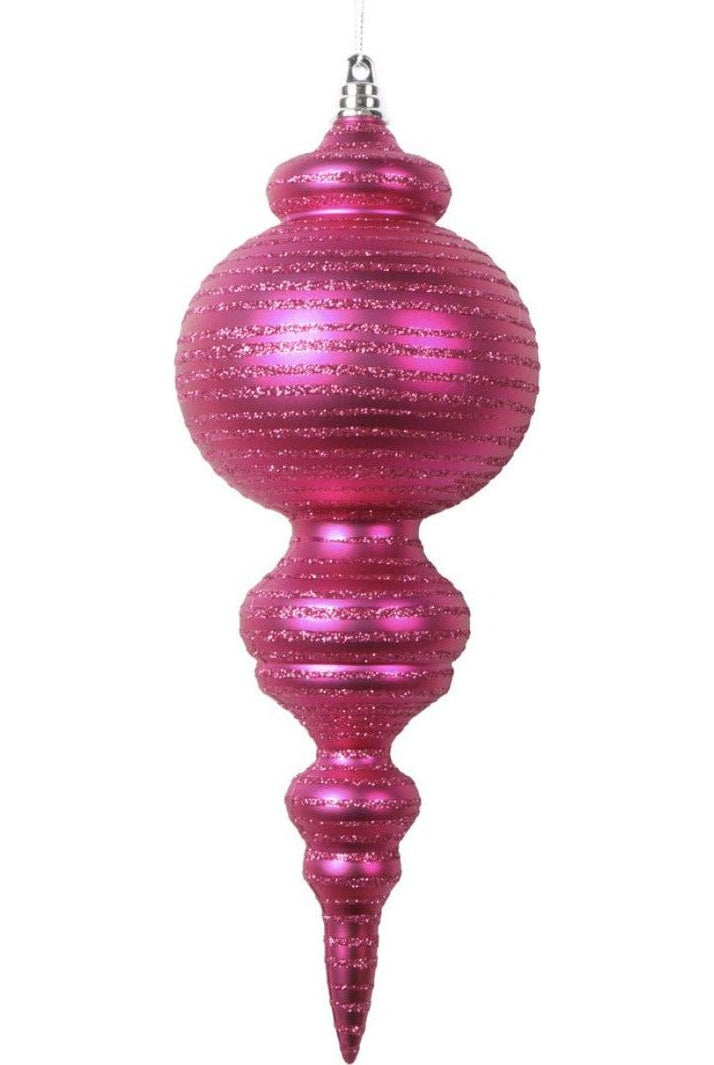Vickerman 10" Matte Fuchsia Finial Ornament (Set of 2) - Michelle's aDOORable Creations - Holiday Ornaments
