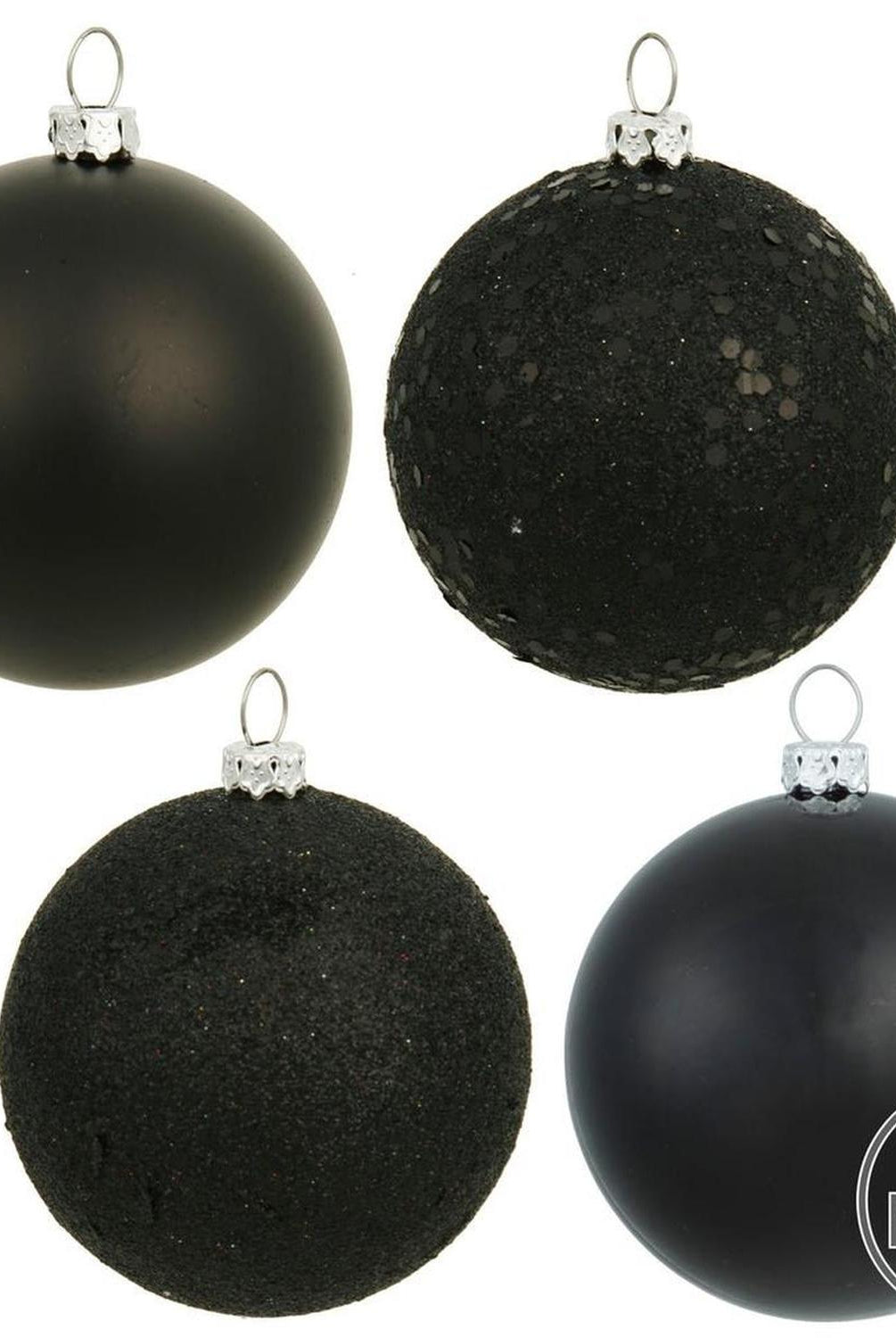 Black Christmas Ball Ornament Assortments (Set of 20)