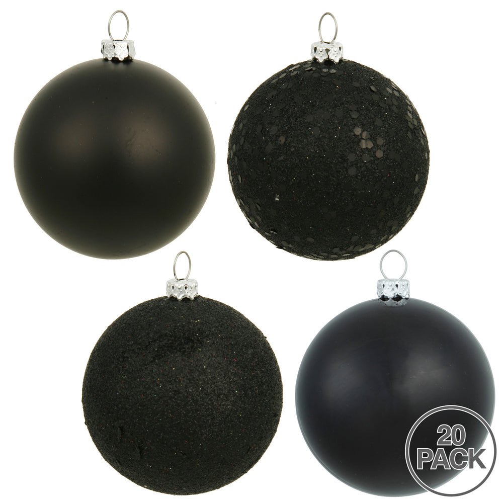 Shop For Black Christmas Ball Ornament Assortments (Set of 20) at Michelle's aDOORable Creations