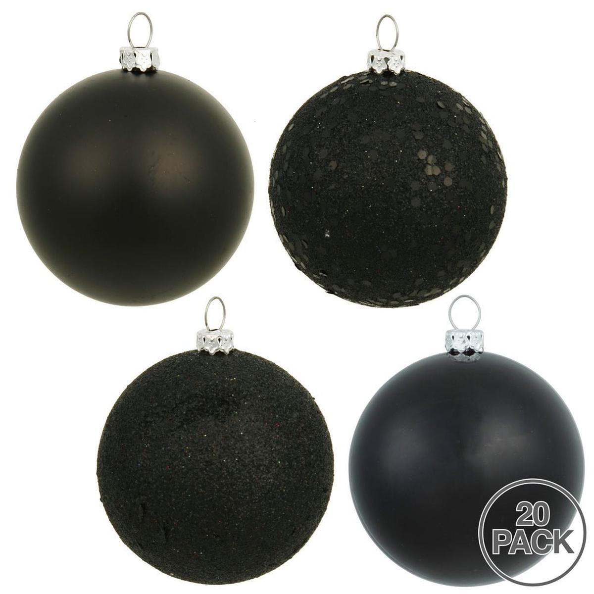 Shop For Black Christmas Ball Ornament Assortments (Set of 20) at Michelle's aDOORable Creations