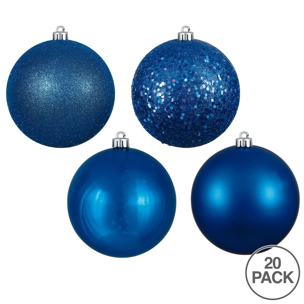 Shop For Blue Christmas Ball Ornament Assortment (Set of 20) at Michelle's aDOORable Creations