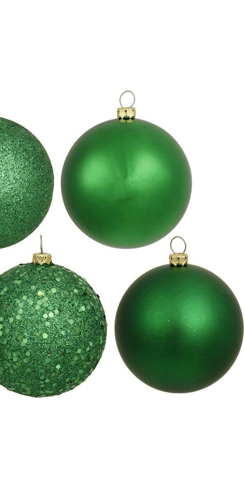 Vickerman 2.75" Green 4-Finish Ball Ornament Assortment (Set of 20) - Michelle's aDOORable Creations - Holiday Ornaments