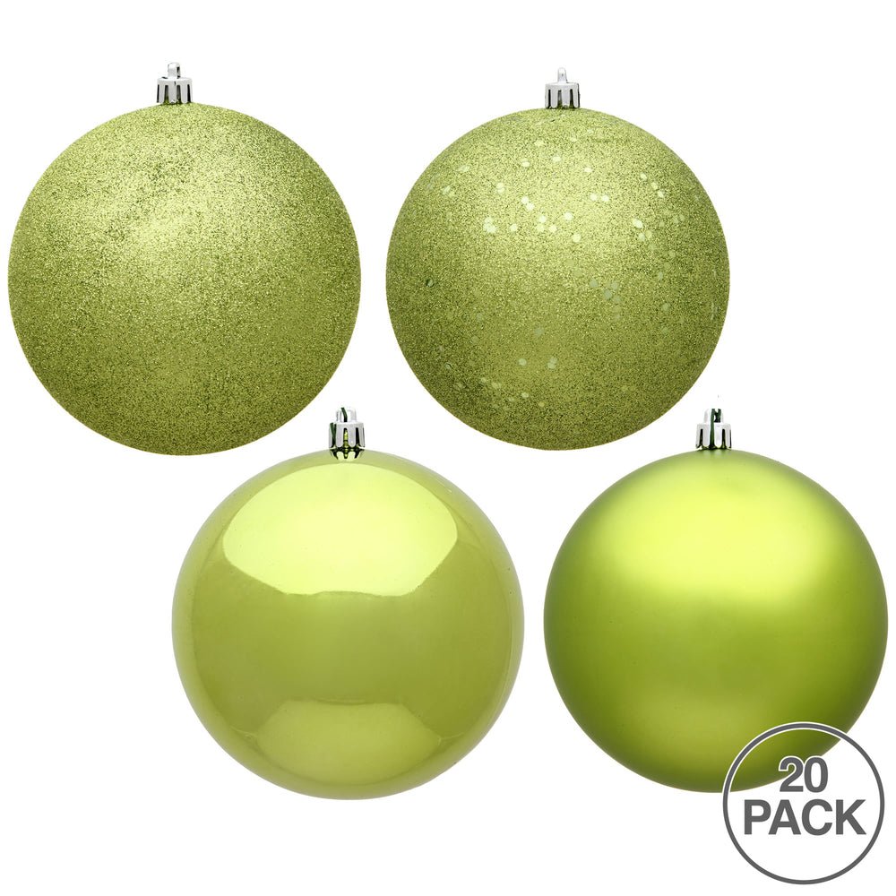 Shop For Lime Green Christmas Ball Ornament Assortment (Set of 20) at Michelle's aDOORable Creations