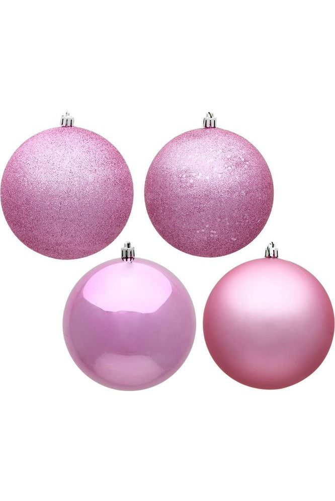 Vickerman 2.75" Pink 4-Finish Ball Ornament Assortment (Set of 20) - Michelle's aDOORable Creations - Holiday Ornaments