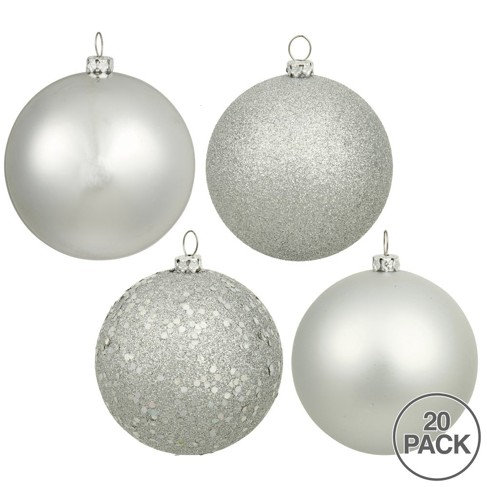 Shop For Silver Christmas Ball Ornament Assortment (Set of 20) at Michelle's aDOORable Creations